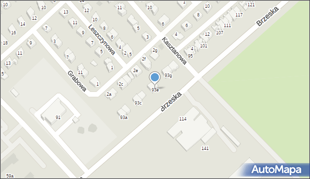 Międzyrzec Podlaski, Brzeska, 93e, mapa Międzyrzec Podlaski
