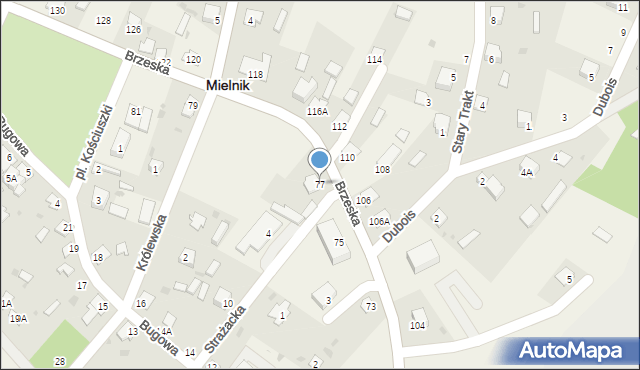 Mielnik, Brzeska, 77, mapa Mielnik