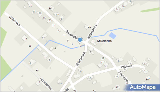 Mikołeska, Brusiecka, 1, mapa Mikołeska