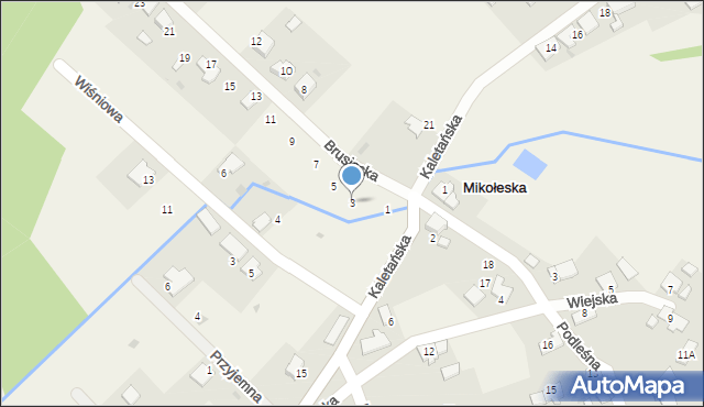 Mikołeska, Brusiecka, 3, mapa Mikołeska