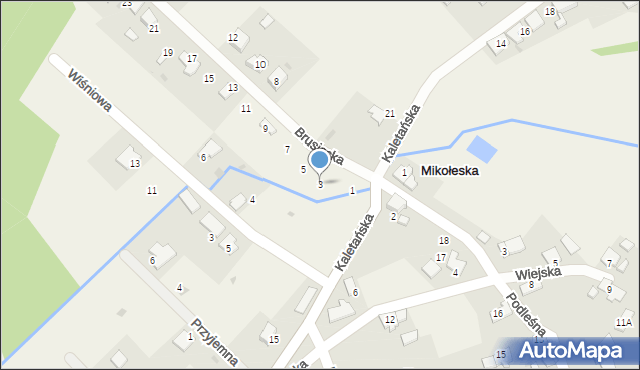 Mikołeska, Brusiecka, 3, mapa Mikołeska