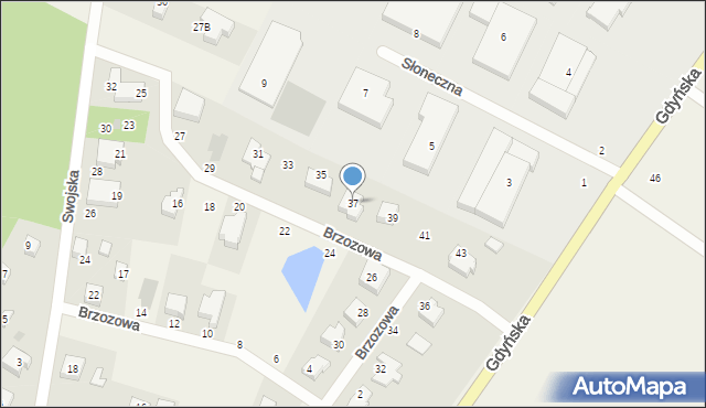 Miszewko, Brzozowa, 37, mapa Miszewko