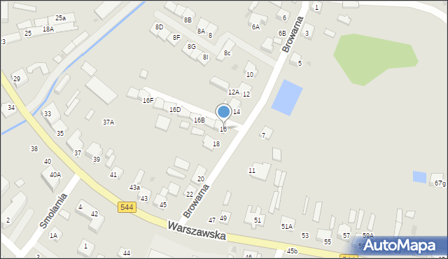 Mława, Browarna, 16, mapa Mława