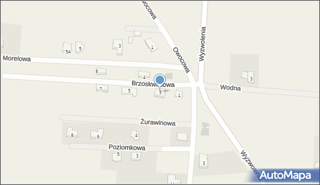 Mrozów, Brzoskwiniowa, 3, mapa Mrozów