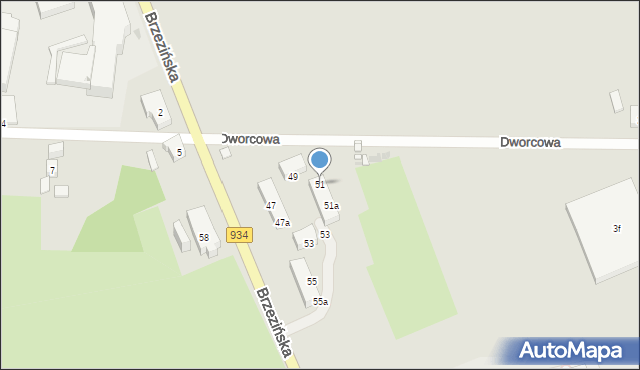 Mysłowice, Brzezińska, 51, mapa Mysłowice