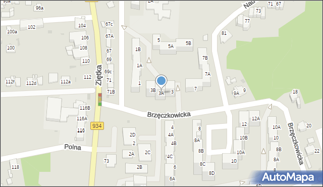 Mysłowice, Brzęczkowicka, 3A, mapa Mysłowice