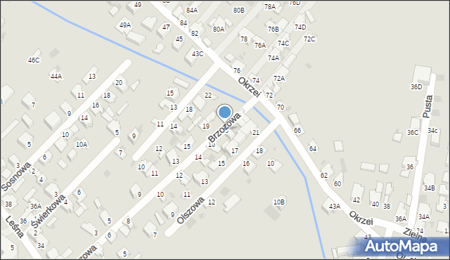 Myszków, Brzozowa, 18, mapa Myszków