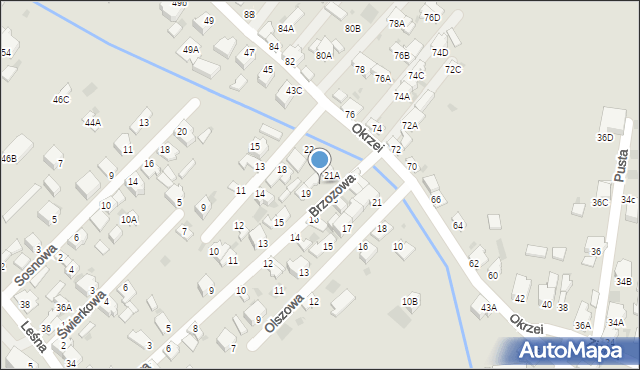 Myszków, Brzozowa, 21, mapa Myszków