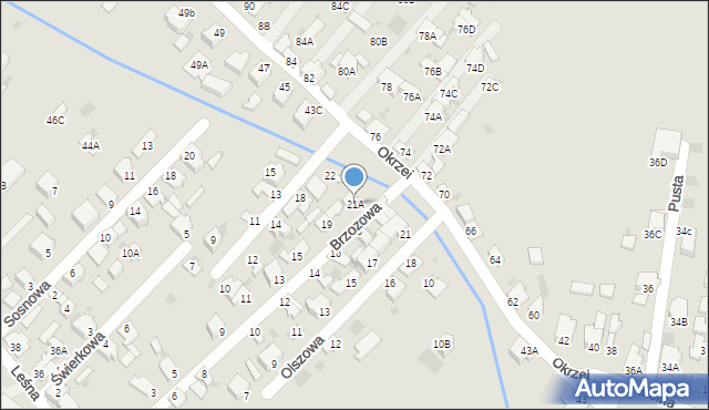 Myszków, Brzozowa, 21A, mapa Myszków