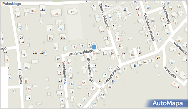 Namysłów, Broniewskiego Władysława, 11, mapa Namysłów