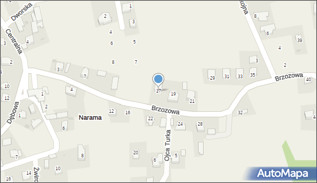 Narama, Brzozowa, 17, mapa Narama