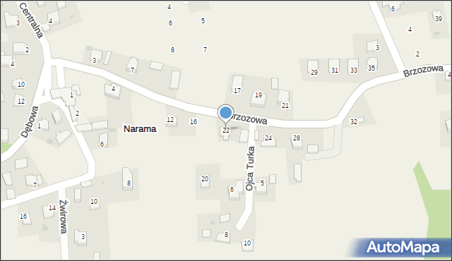 Narama, Brzozowa, 22, mapa Narama