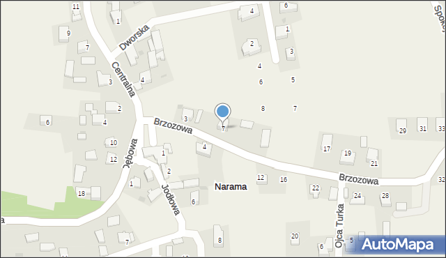 Narama, Brzozowa, 7, mapa Narama