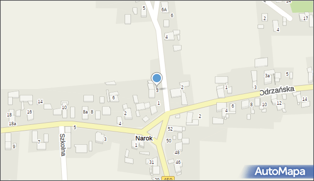 Narok, Brzozowa, 3, mapa Narok