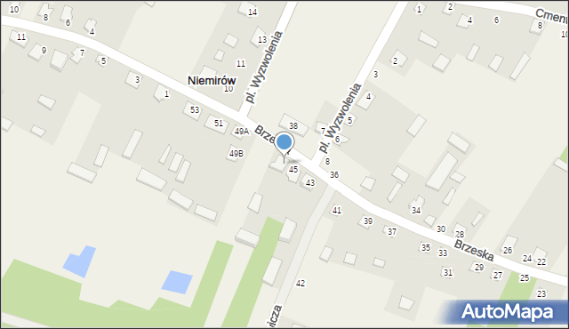 Niemirów, Brzeska, 47, mapa Niemirów