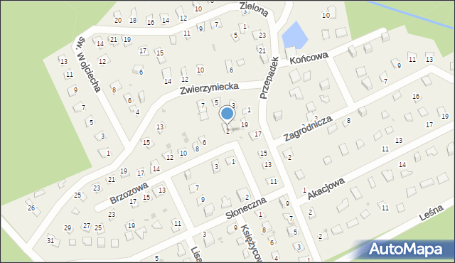 Nienawiszcz, Brzozowa, 2, mapa Nienawiszcz