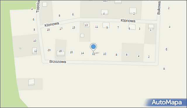 Niepoczołowice, Brzozowa, 12, mapa Niepoczołowice