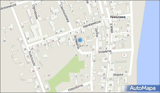 Nieszawa, Browarna, 16, mapa Nieszawa