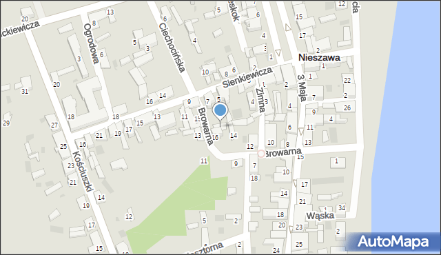 Nieszawa, Browarna, 18, mapa Nieszawa