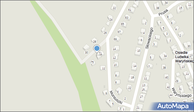 Nowa Ruda, Broniewskiego Władysława, 73, mapa Nowa Ruda