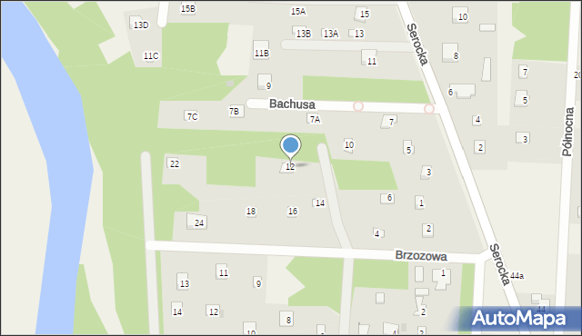 Nowa Wieś, Brzozowa, 12, mapa Nowa Wieś