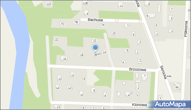 Nowa Wieś, Brzozowa, 16, mapa Nowa Wieś