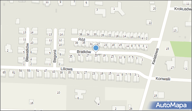 Nowe Bielice, Bratków, 23, mapa Nowe Bielice