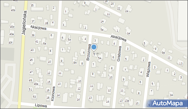 Nowe Miasto Lubawskie, Brzozowa, 5, mapa Nowe Miasto Lubawskie