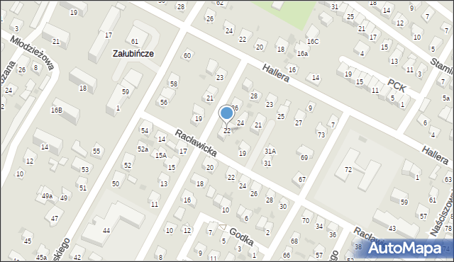 Nowy Sącz, Brodowska, 22, mapa Nowego Sącza
