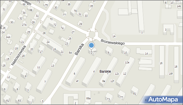 Nowy Sącz, Broniewskiego Władysława, 2, mapa Nowego Sącza