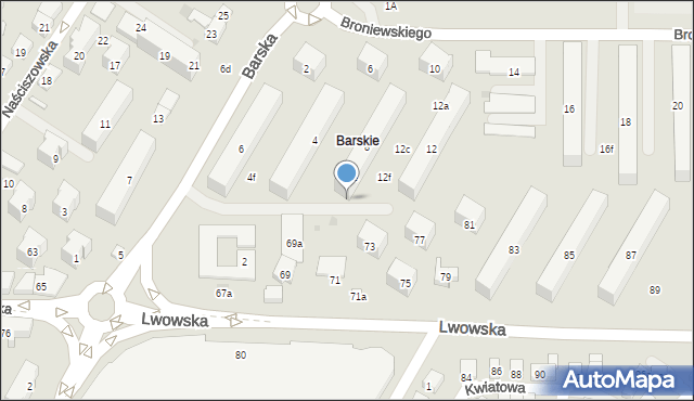 Nowy Sącz, Broniewskiego Władysława, 8f, mapa Nowego Sącza