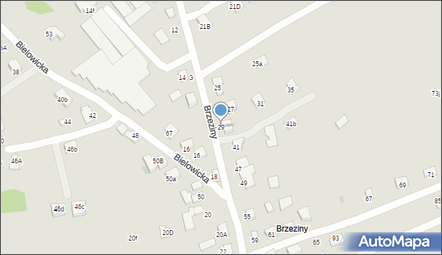 Nowy Sącz, Brzeziny, 29, mapa Nowego Sącza