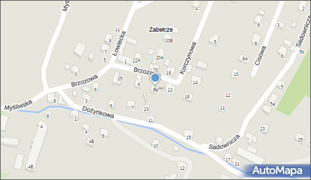 Nowy Sącz, Brzozowa, 6a, mapa Nowego Sącza