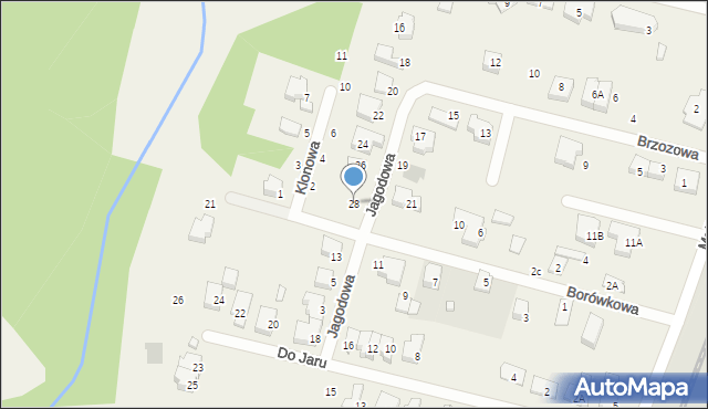 Nowy Świat, Brzozowa, 28, mapa Nowy Świat