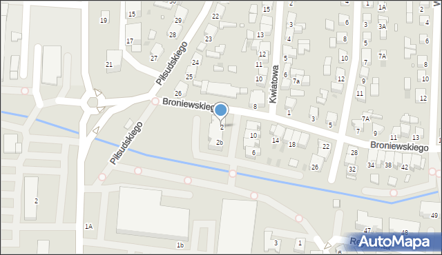 Nowy Tomyśl, Broniewskiego Władysława, 2, mapa Nowy Tomyśl