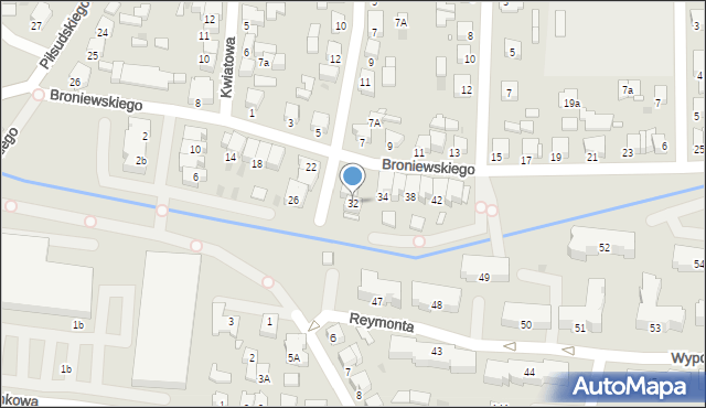 Nowy Tomyśl, Broniewskiego Władysława, 32, mapa Nowy Tomyśl