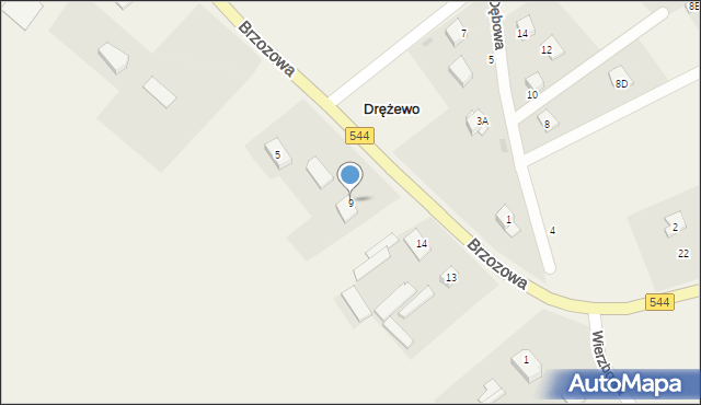 Olszewo-Borki, Brzozowa, 9, mapa Olszewo-Borki