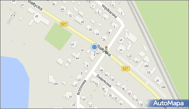 Olsztyn, Brzozowa, 4, mapa Olsztyna