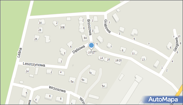 Olsztynek, Brzozowa, 10/12, mapa Olsztynek