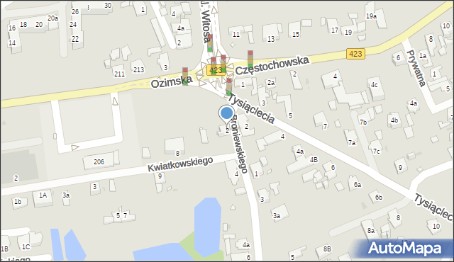 Opole, Broniewskiego Władysława, 2, mapa Opola