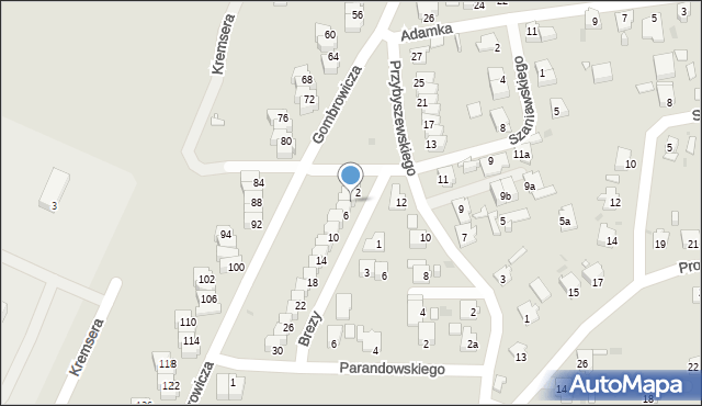 Opole, Brezy Tadeusza, 4, mapa Opola