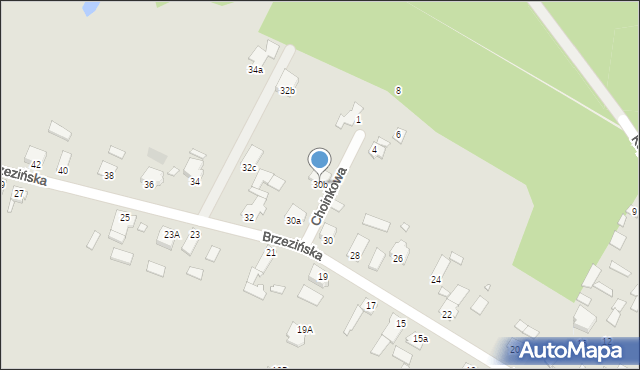 Opole, Brzezińska, 30b, mapa Opola