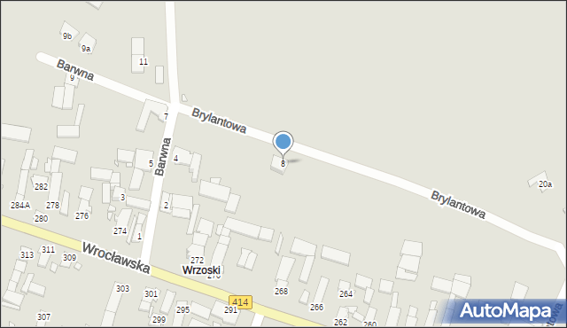 Opole, Brylantowa, 8, mapa Opola