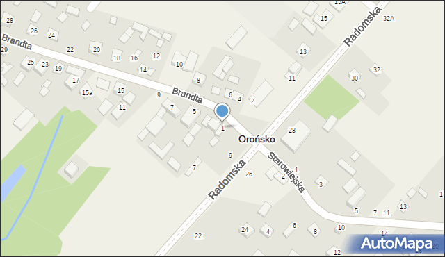 Orońsko, Brandta Józefa, 1, mapa Orońsko