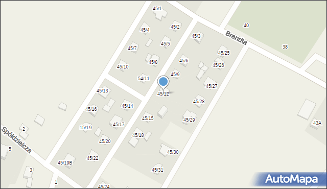 Orońsko, Brandta Józefa, 45/12, mapa Orońsko