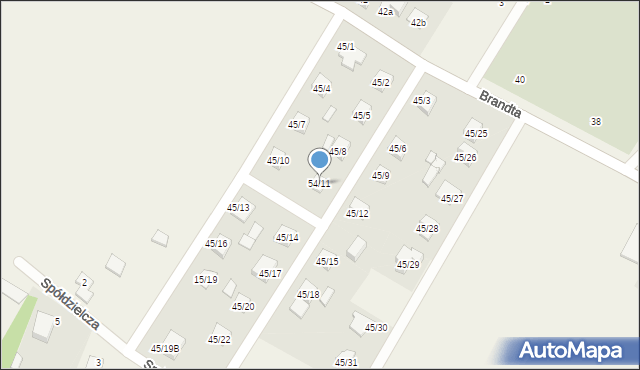 Orońsko, Brandta Józefa, 54/11, mapa Orońsko