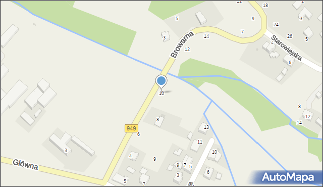 Osiek, Browarna, 10, mapa Osiek