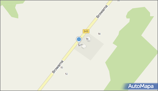 Osiek, Browarna, 54, mapa Osiek