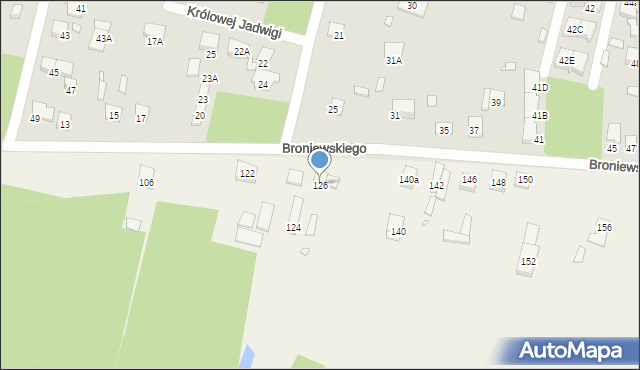 Ossów, Broniewskiego Władysława, 126, mapa Ossów