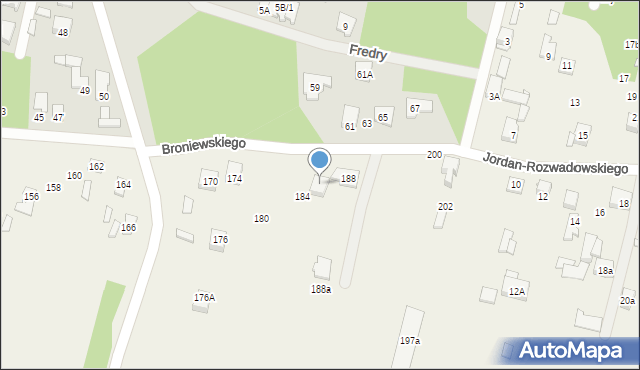 Ossów, Broniewskiego Władysława, 186, mapa Ossów